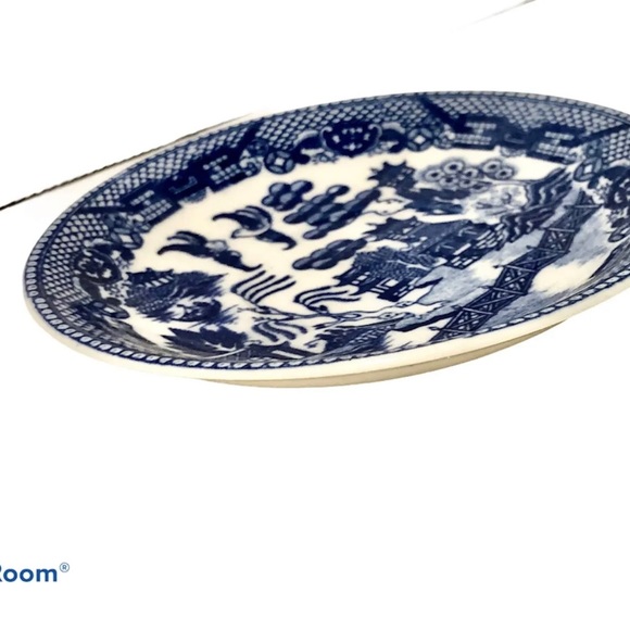 Vintage Oriental Flow Blue Mini Tea Cup Saucer Set Porcelain Japan Crazing 2.5" - Picture 7 of 9